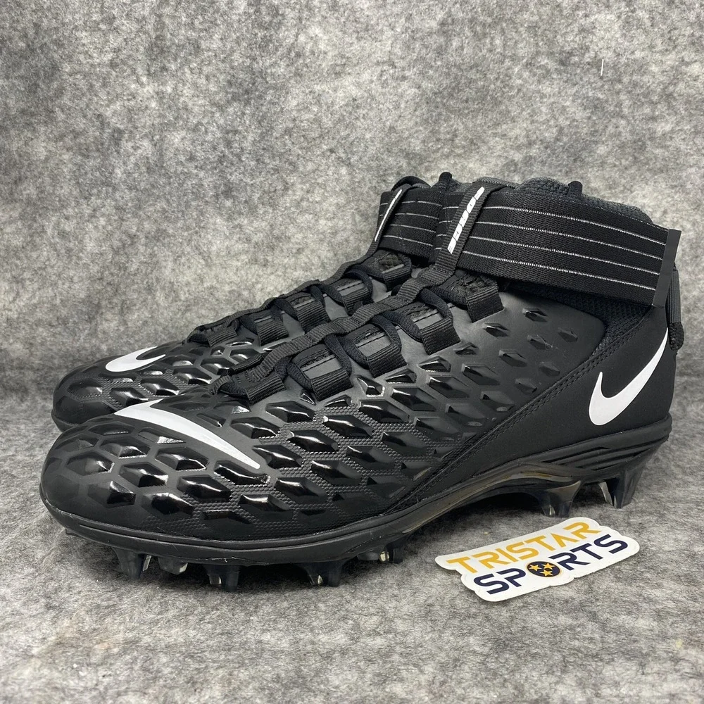 Nike Force Savage Pro 2 Football Cleats Mens Size 10.5 Black White AH4000-002